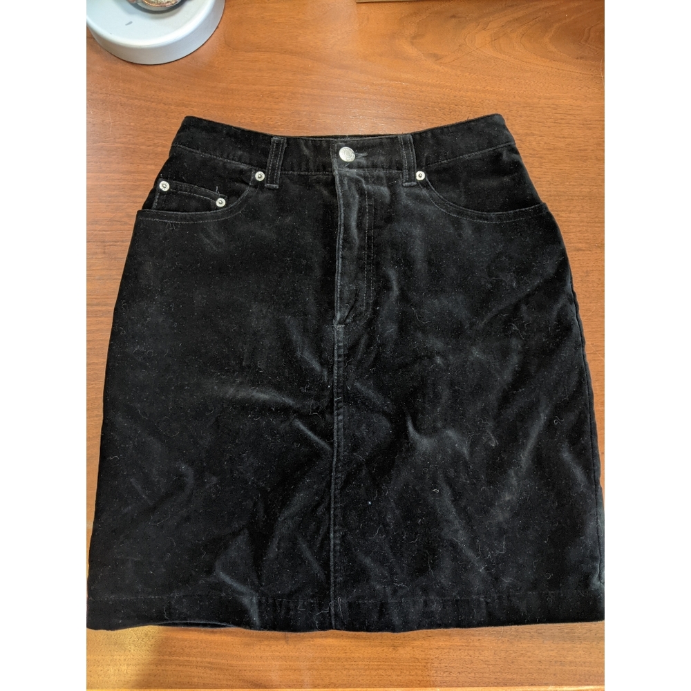 Gap Skirts | High-Waisted Gap Black Velvet Short Skirt